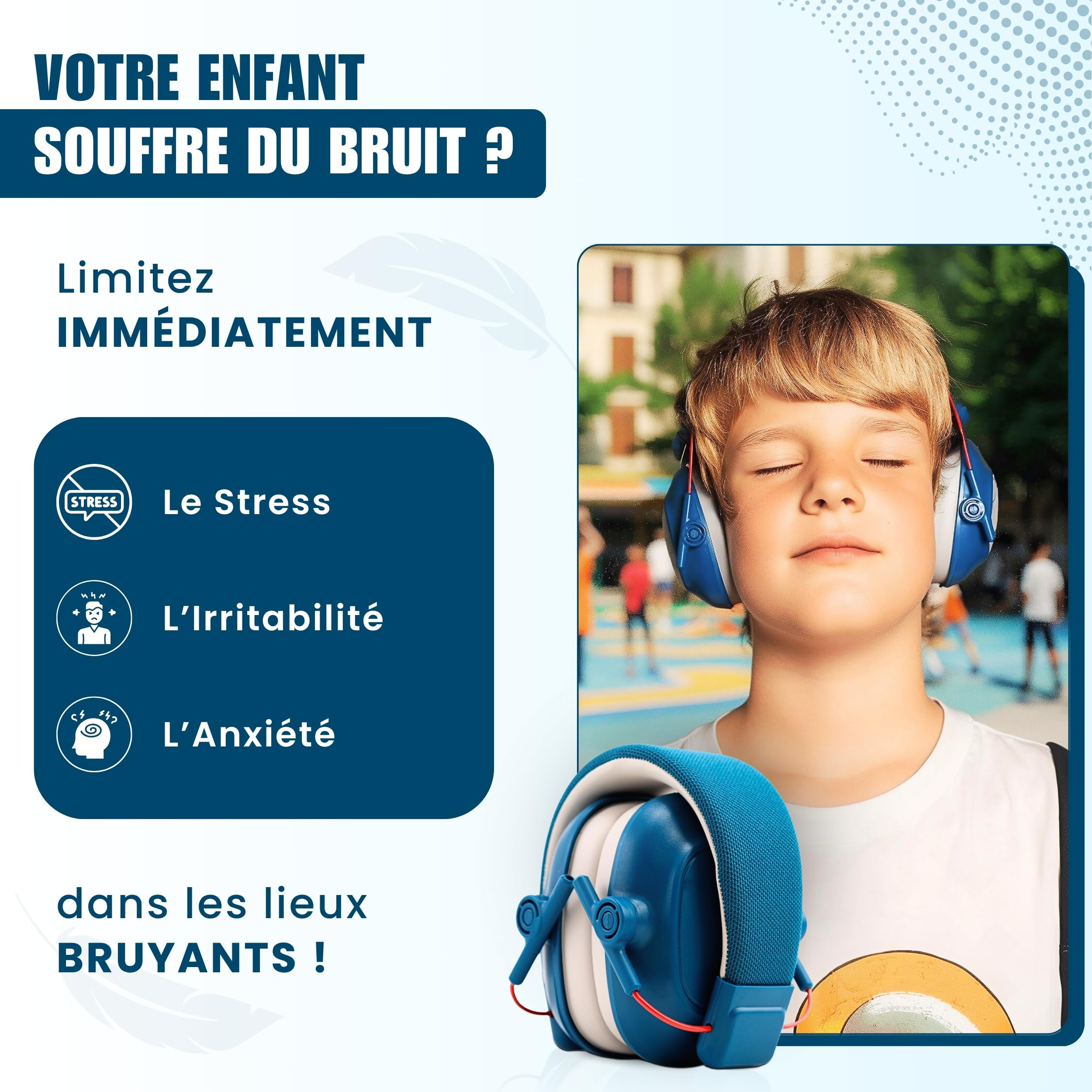 Casque anti-bruit enfant TDAH/Autiste : Meilleure concentration à l'école et des devoirs maison sereins. Protège jusqu'à 16 ans dans les environnements bruyants.