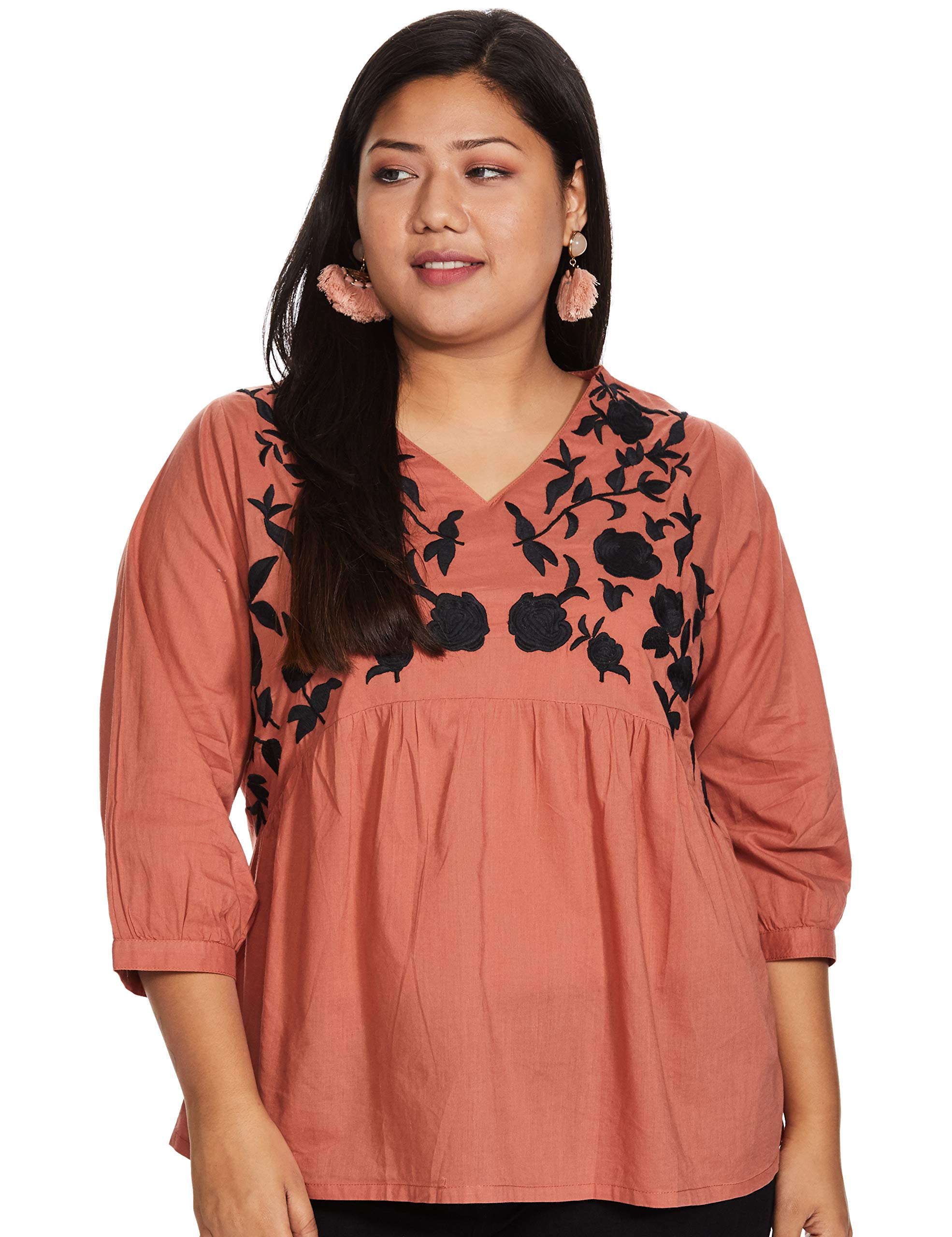 pluss Women's Regular fit Top (LTP4897-BLUESTRIPE_Blue Medium)-picture-26