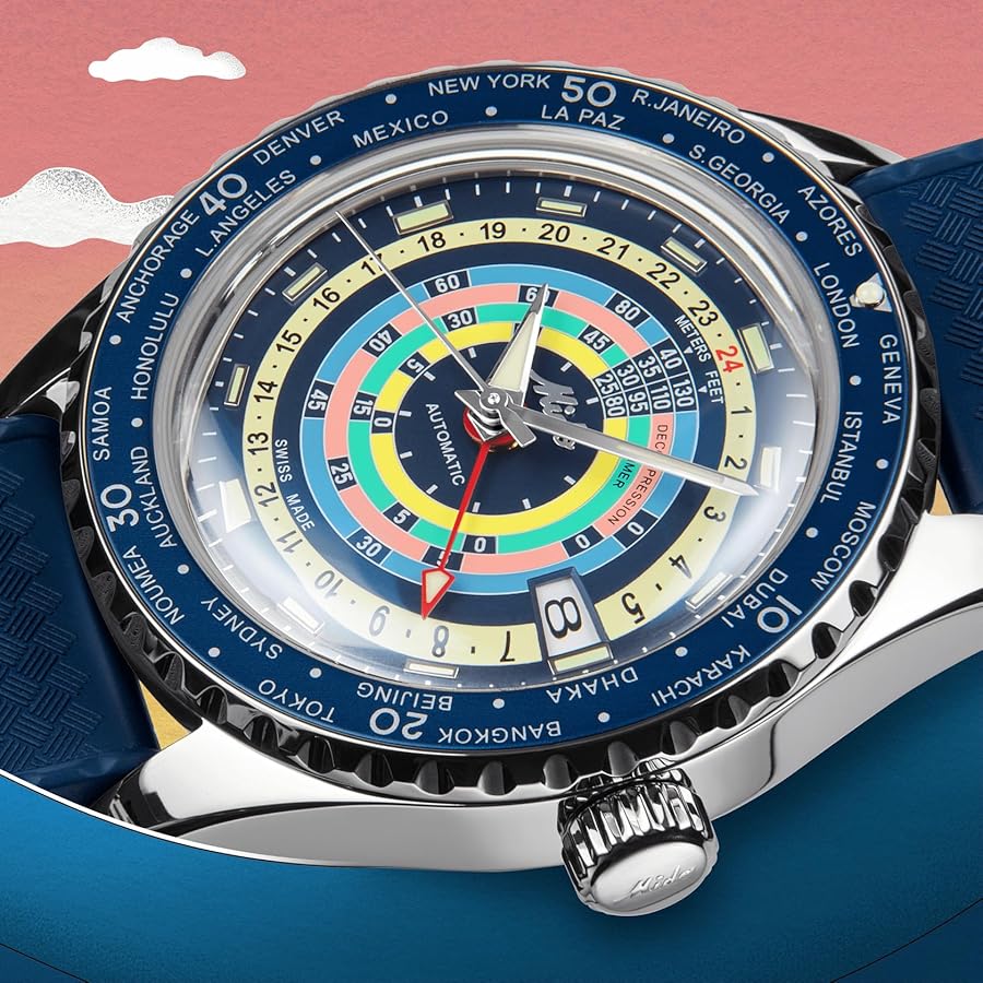 Amazon.com: MIDO Ocean Star Decompression Worldtimer - Swiss