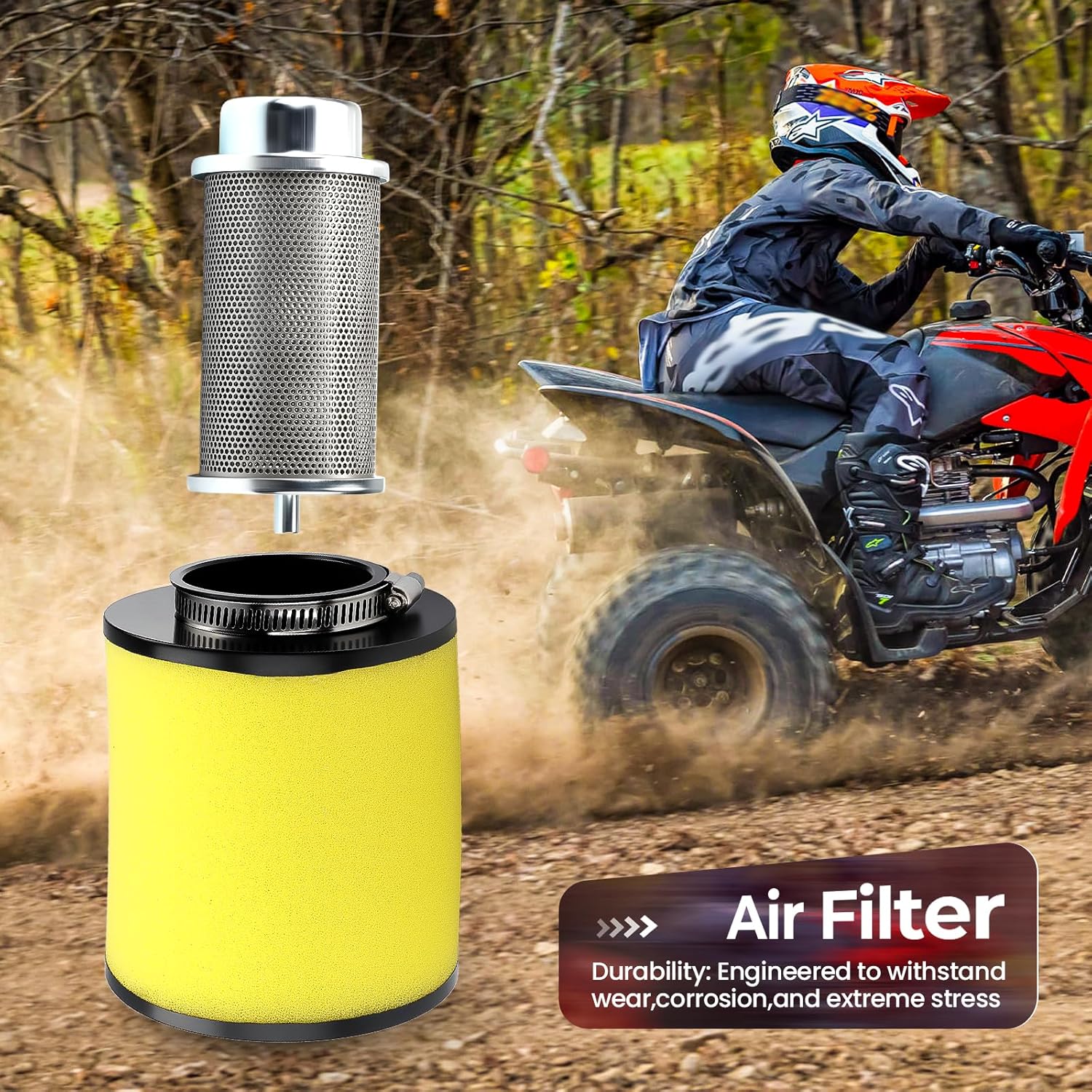 Air Filter & Cleaner Body Guide W/Stay Bracket Seal For Honda Sportrax 250 Recon TRX250 EX/TE/TM TRX250X 2001-2024 17211-HN6-000 17254-HM8-000