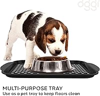 Vista 6 de Oggi Oggi - Bandeja antideslizante para servir con asas, bandeja rectangular negra, ideal para comer, desayuno, alimentos, bandeja de aperitivos