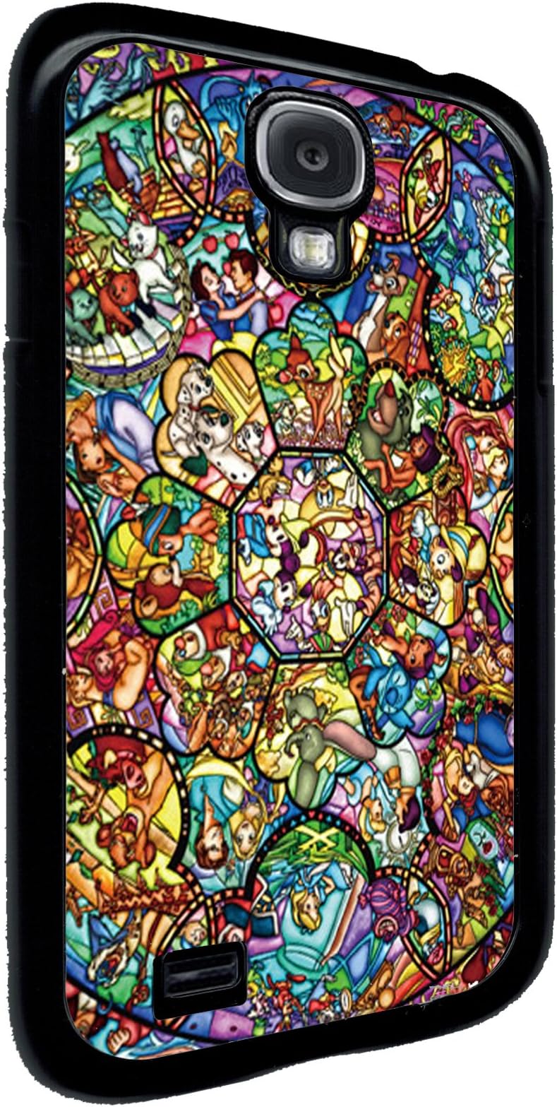 Disney All Characters Stained Glass Samsung Galaxy S4 Rubber Case