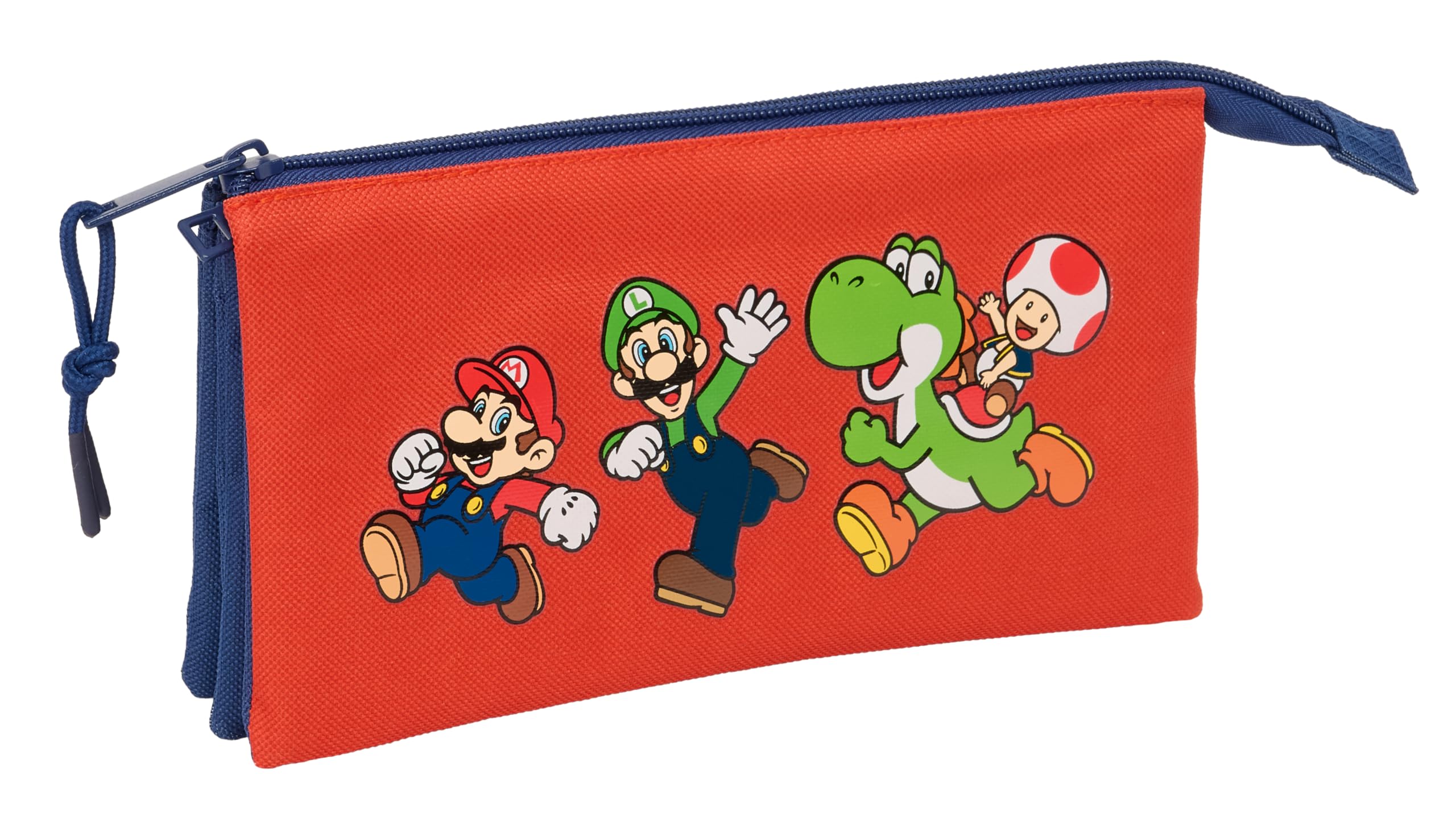 Super Mario Mamma MIA – Triple Pencil Case, Children's Pencil Case, Ideal for School Age Children, Comfortable and Versatile, Quality and Resistance, 22 x 3 x 12 cm