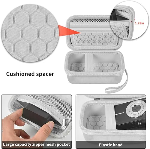 Miniatura 4 de Estuche de transporte y protección para cámara digital, bolsa de almacenamiento de cámara de apuntar y disparar (blanco)