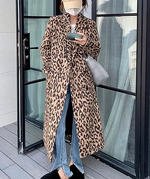 Amazon.com: Sexyshine Women's Leopard Print Long Trench Coat