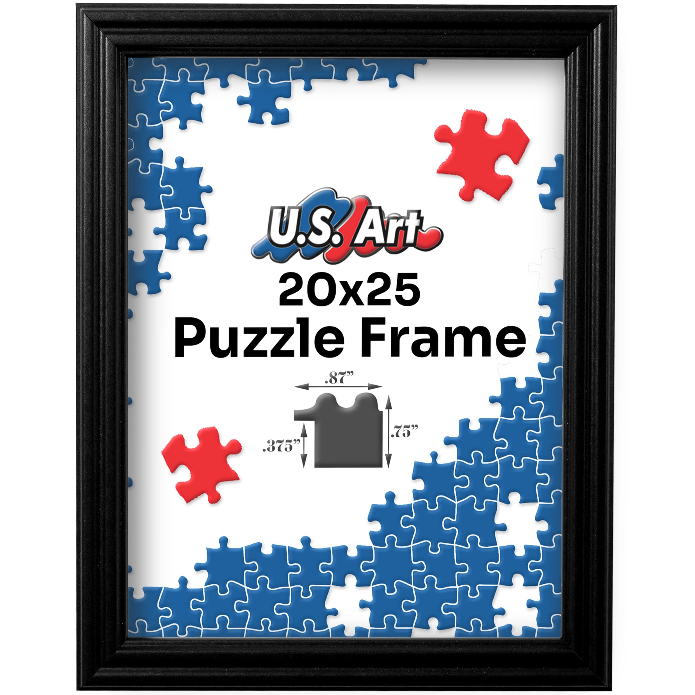 訳アリアルミフレームジクソーパズル専用51.5×72.8㎝ 黒　5枚セット Amazon.com - US Art Black 20x25 Puzzle Frame .75
