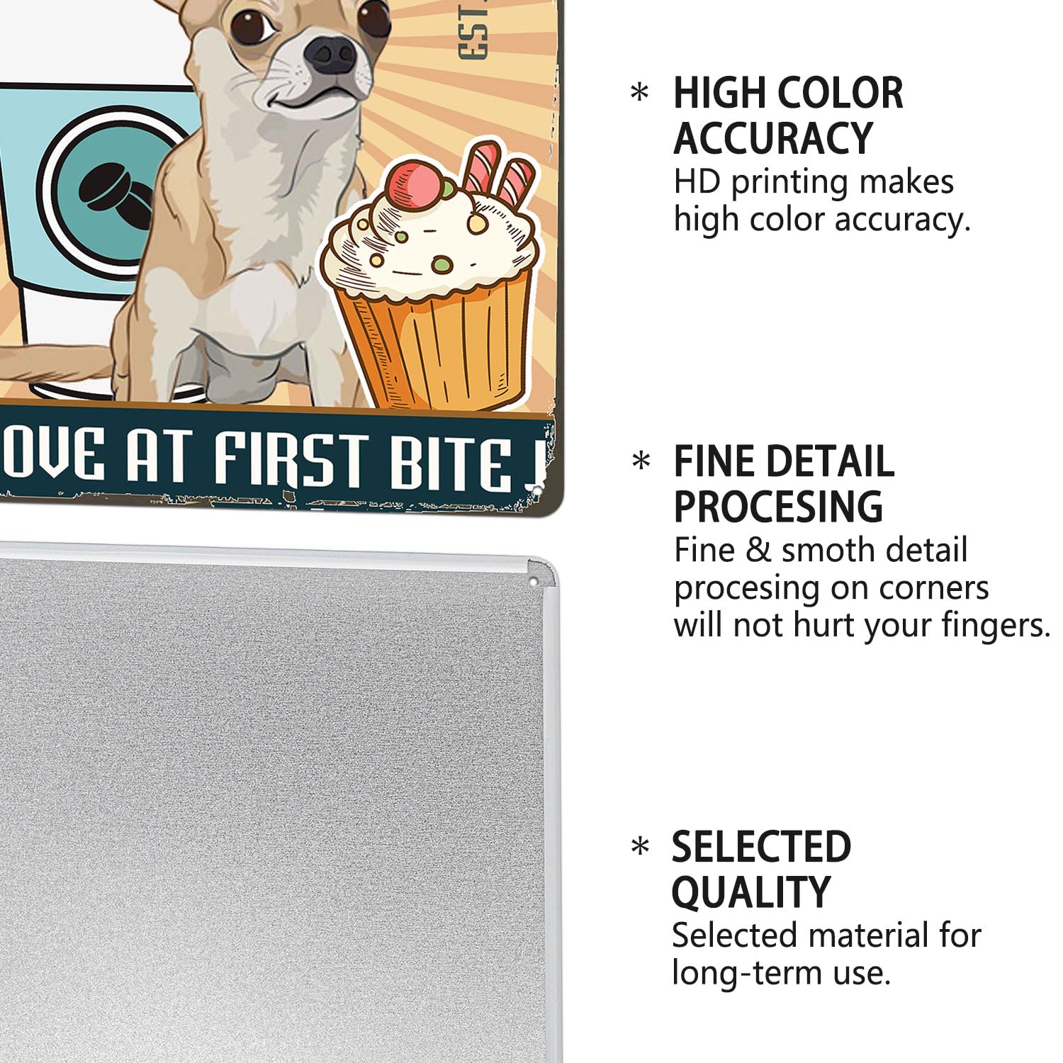 Amazon.co.jp: 面白いメタルサイン チワワ 犬 Love at First Bite