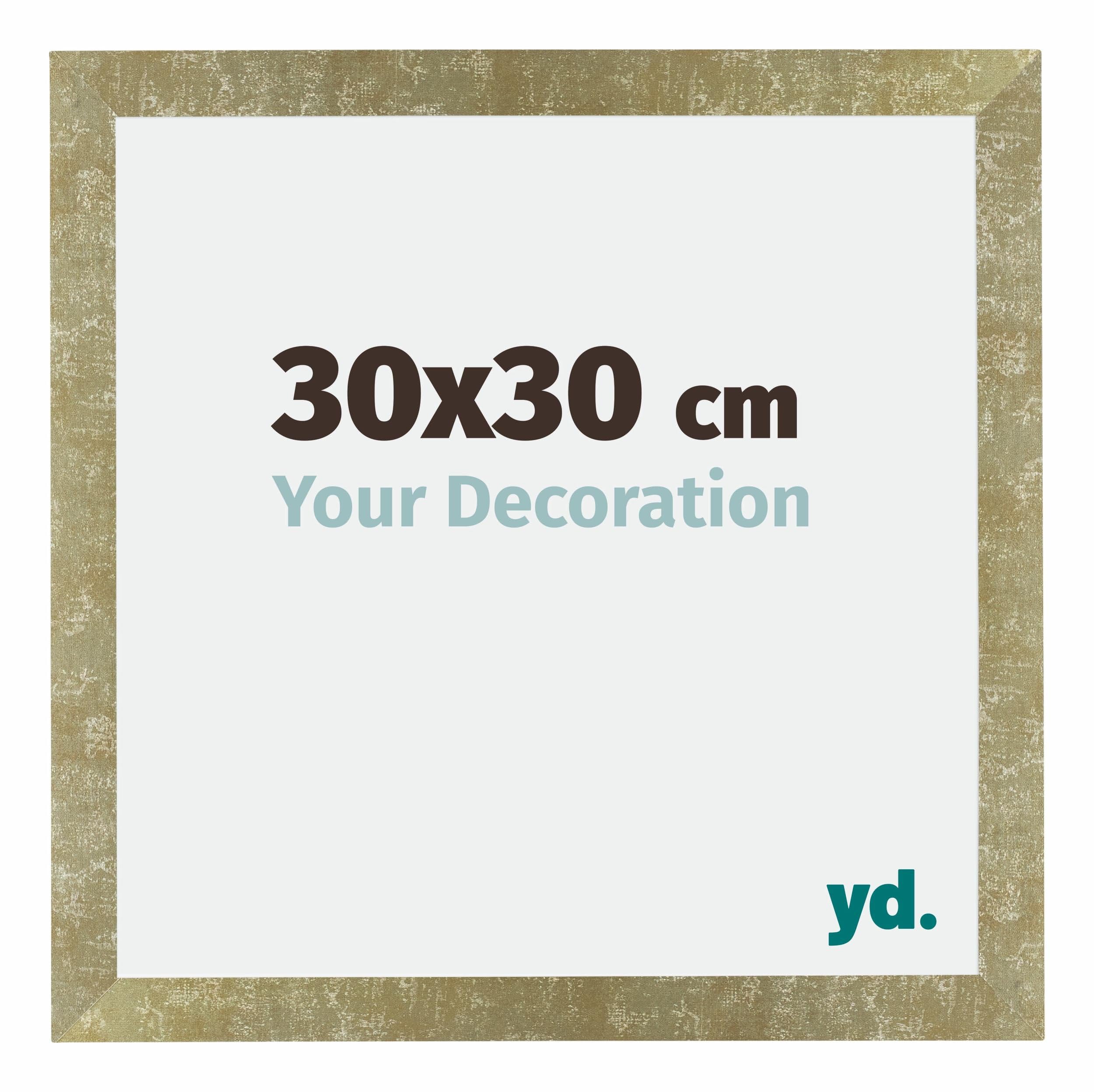 Your Decoration - Picture Frame 30x30 cm - Gold Antique - Decorative Wall Frame in MDF with Antireflection - Frame 30x30 - Mura