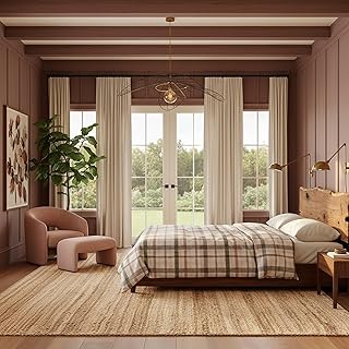 nuLOOM 4x6 Rigo Jute Hand Woven Area Rug, Natural, Solid Farmhouse Design, Natural Fiber, For Bedroom, Living Room, Dining Room, Hallway, Office, Kitchen, Entryway