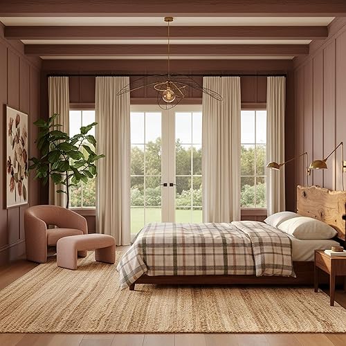 nuLOOM 5x8 Rigo Jute Hand Woven Area Rug, Natural, Solid Farmhouse Design, Natural Fiber, For Bedroom, Living Room, Dining Room, Hallway, Office, Kitchen, Entryway