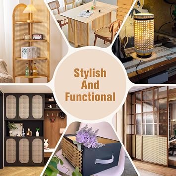 Plastic Rattan Webbing Roll, 16x20'' Faux Cane Sheet Weaving Material, PE Rattan Mesh Caning Repair Supplies for DIY Projects Furnitures Chairs Cabinets Beds