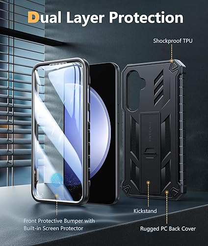 Miniatura 7 de FNTCASE Funda para Samsung Galaxy S23-FE funda resistente de grado militar para teléfono celular con soporte  Protección de TPU a prueba de golpes