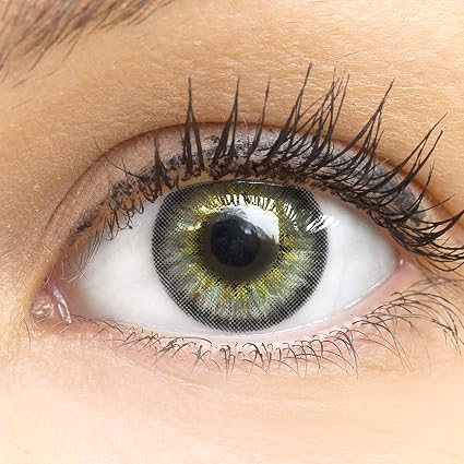 GLAMLENS Lenti a contatto colorate grigio Fresh Gray- mensili - con porta  lenti a contatto -grigie naturali