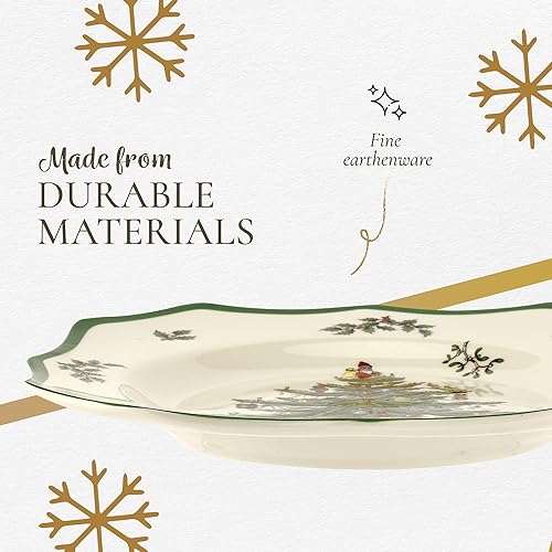 Miniatura 4 de Spode Christmas Tree Scalloped Dinner Plate  Christmas Dinner Dishes  Fine Earthenware  Holiday Large Plates  Dishwasher and Microwave Safe
