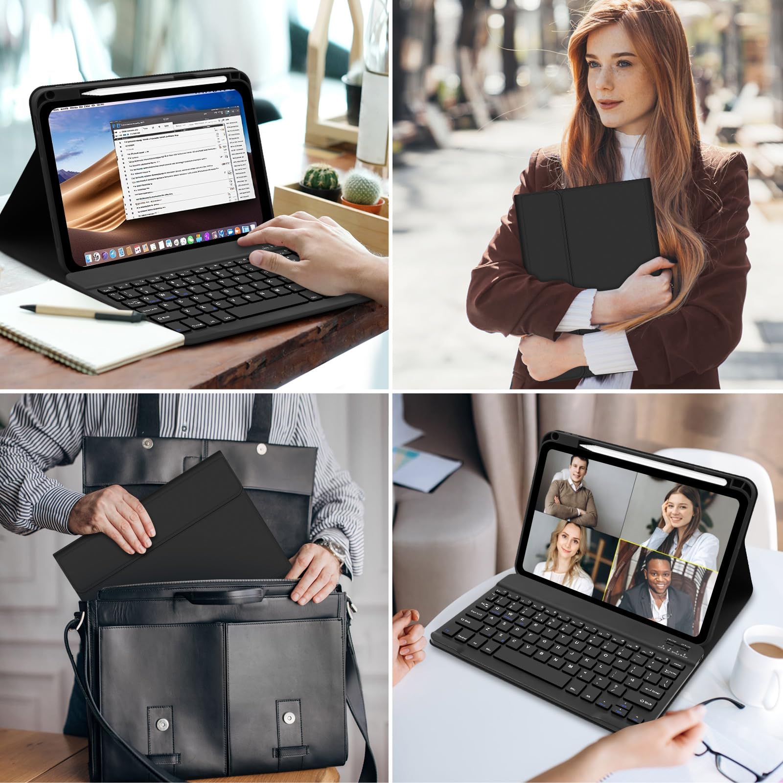 Étui Clavier Bluetooth Pour IPad A16 11e/10e Génération (2025/2022) – Clavier Amovible, Porte-crayon, Rechargeable, QWERTY UK