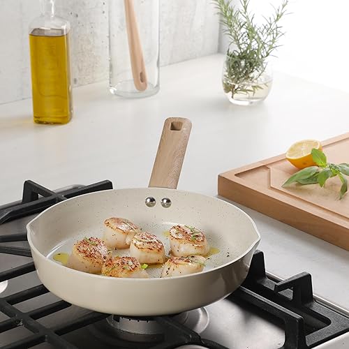 Miniatura 8 de Gibson Home Marbleton - Sartén de aluminio de 9.5 pulgadas, no tóxico, sartén antiadherente de cerámica de alta calidad, sartén para huevos de