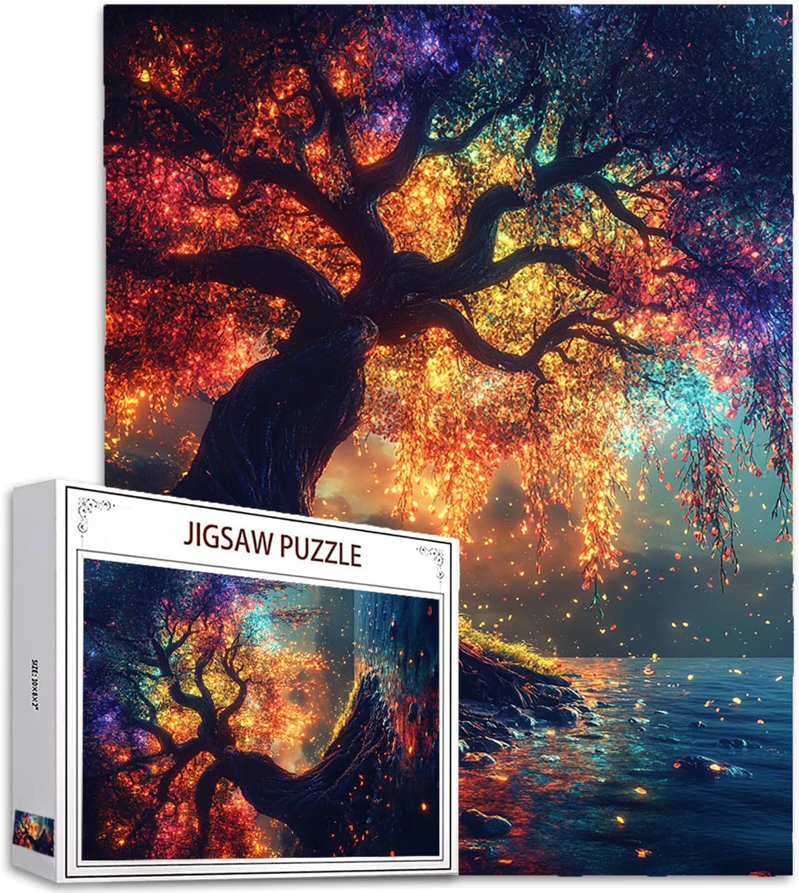 Puzzle dla dorosłych, 1000 szt., puzzle z motywem drzewa, puzzle elementowe, gry edukacyjne, rękodzieło dla dorosłych, z opakowaniem na prezent, piękna dekoracja, prezenty dla kobiet, 75 x 50 cm
