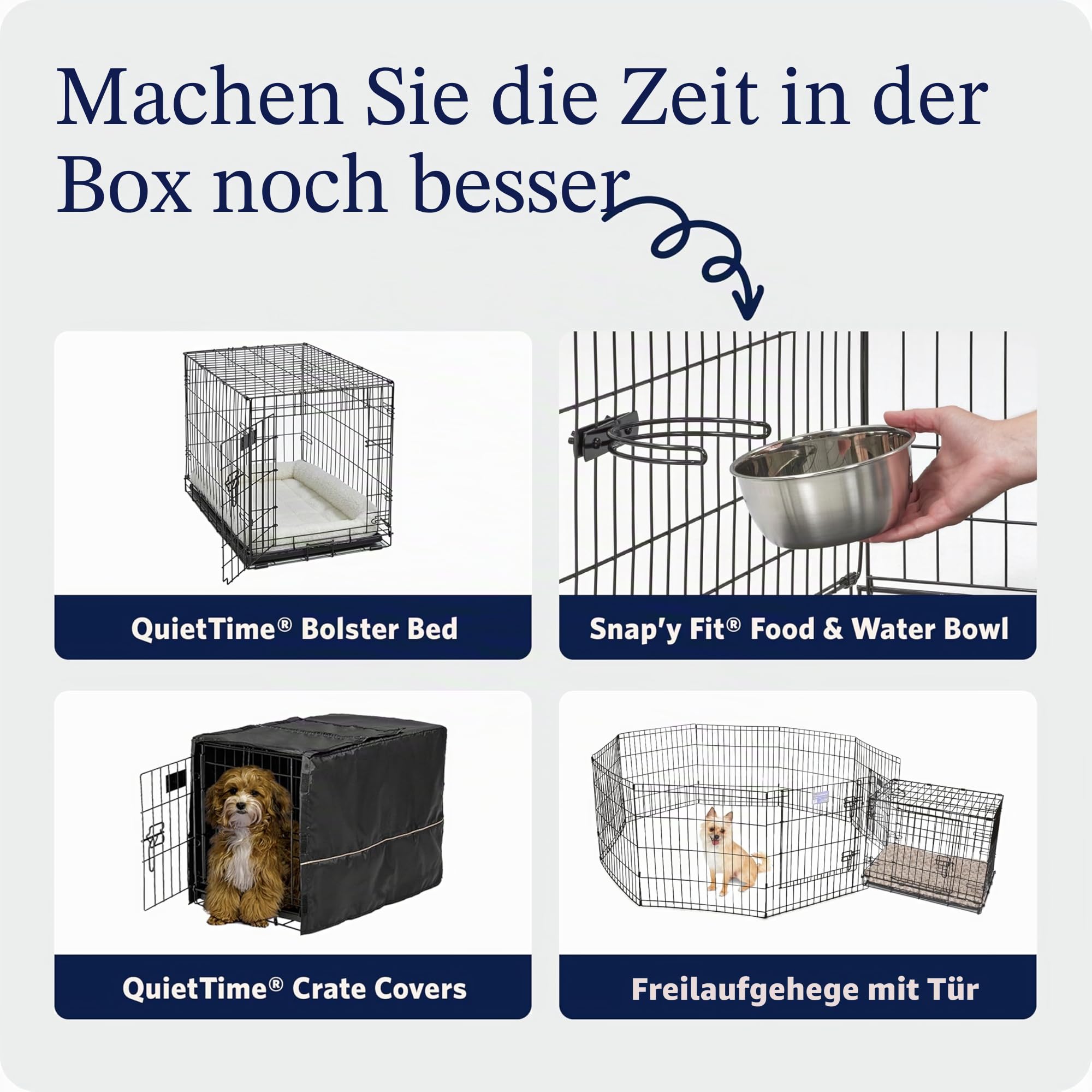 MidWest Homes for Pets iCrate Hundebox, klappbar, 2 Türen, Trennwand, auslaufsichere Bodenwanne, sichere Verriegelungen, Drahtgitterbox für mittelgroße Rassen, tragbar, robust, leichter Aufbau, 76 cm