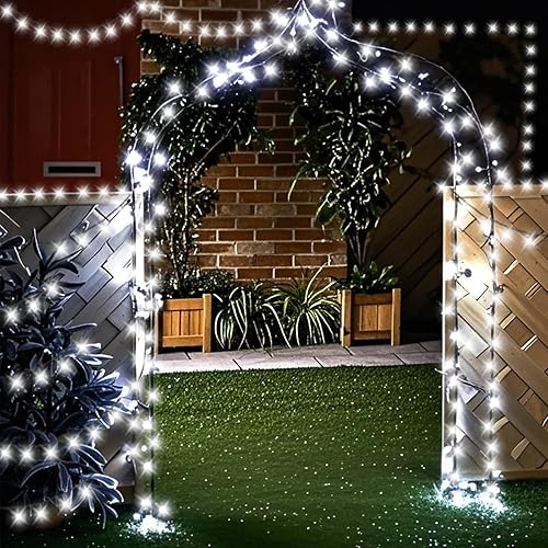 Miniatura 2 de QITONG Paquete de 2 luces solares de Navidad multicolor, cada cadena de 200 luces LED solares de 66 pies para exteriores, impermeable, 8 modos de