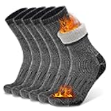 Busy Socks 3 Pack Crew Merino Wool Hiking Socks for Men Women Winter Thick Warm Thermal Cushioned Moisture Wicking Boot Sock