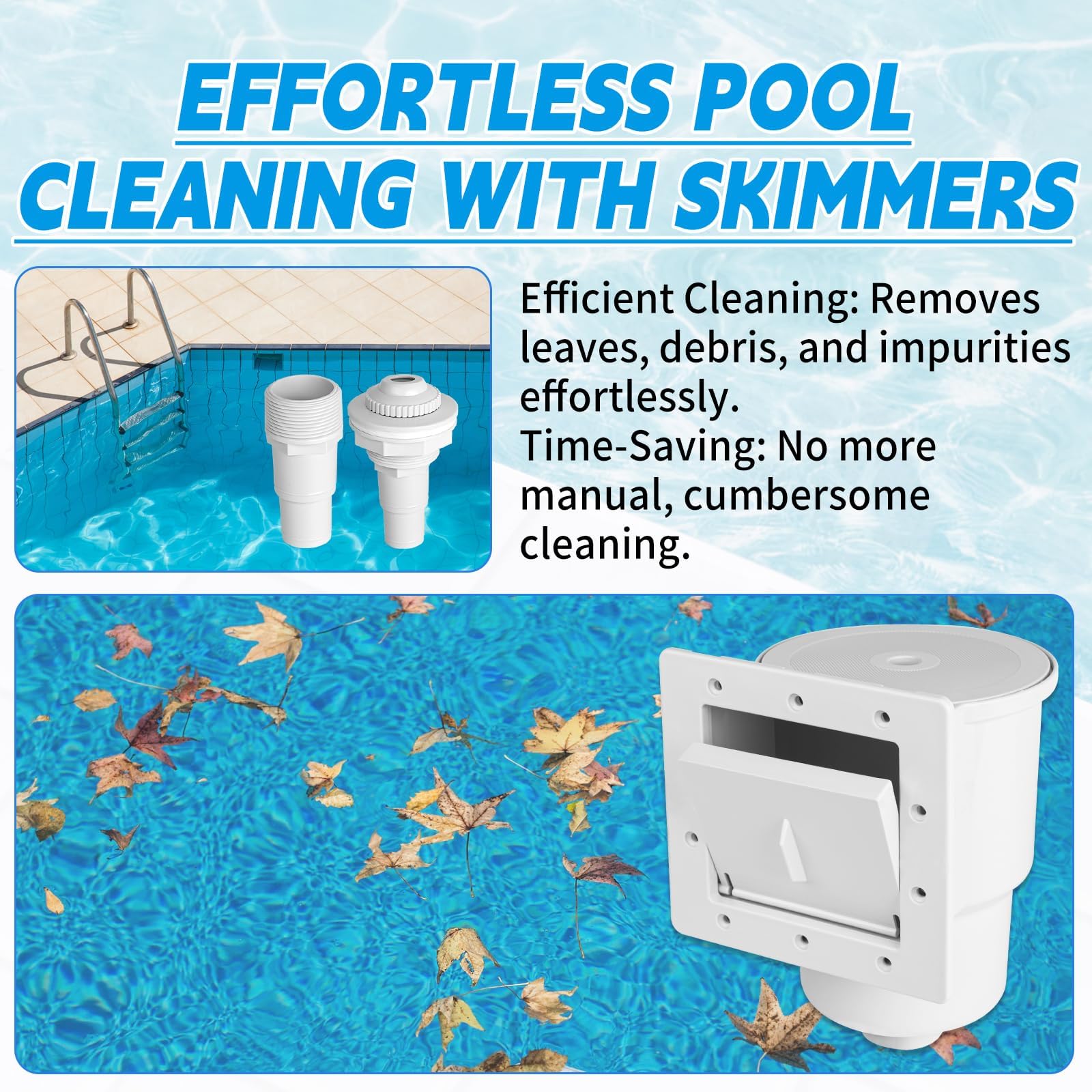 SP1091LX Kit universal de skimmer para piscina sobre el suelo con accesorios, compatible con aberturas de pared estándar de 6 pulgadas, sustituye a los modelos SP1090, SP1091ES, SP1095ES