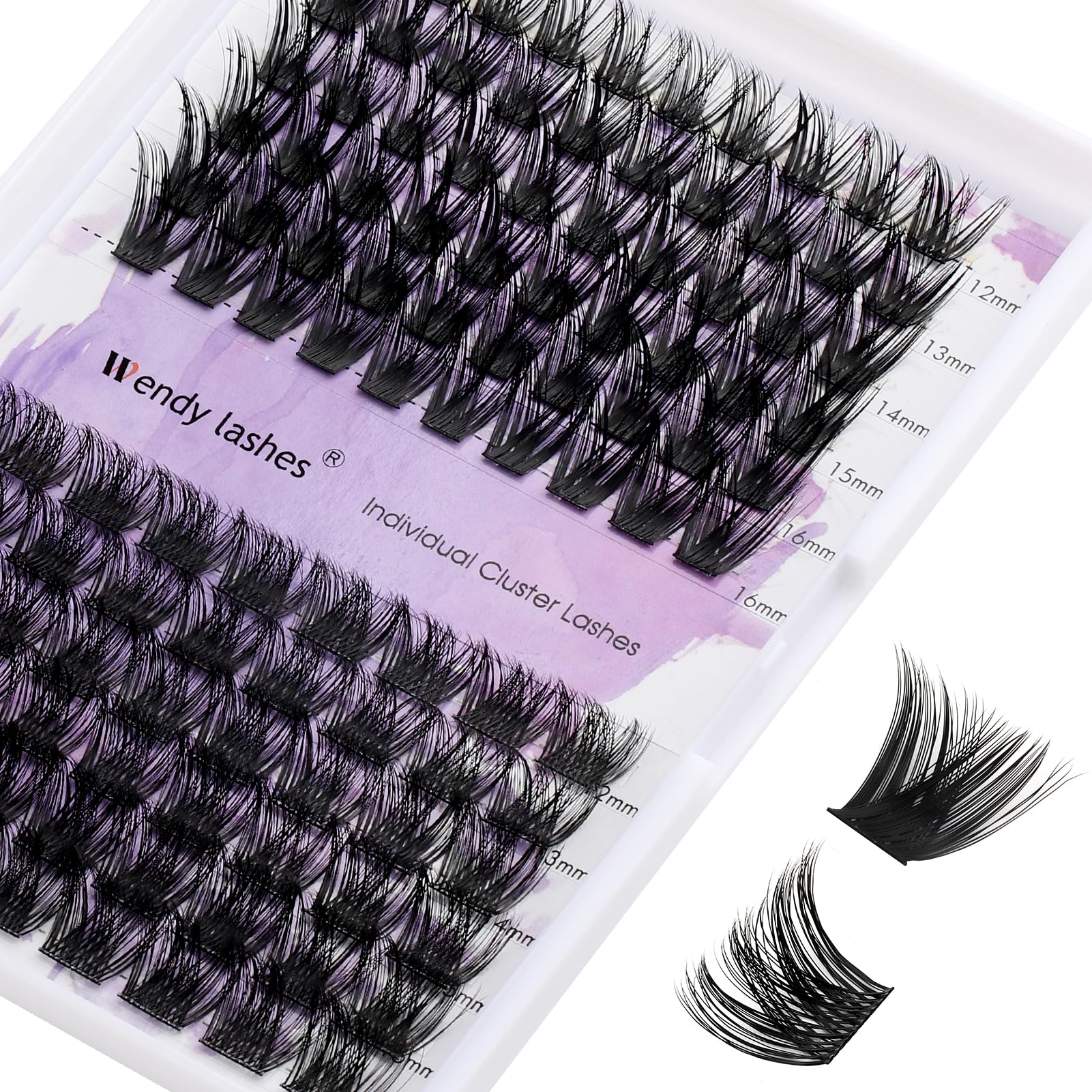WENDY Pestañas Postizas Individual D Curl 0.07mm Mix 8-16mm Cluster Lashes 3D Effect Extensión de Pestañas Professional DIY(C3-D-816) — view 37