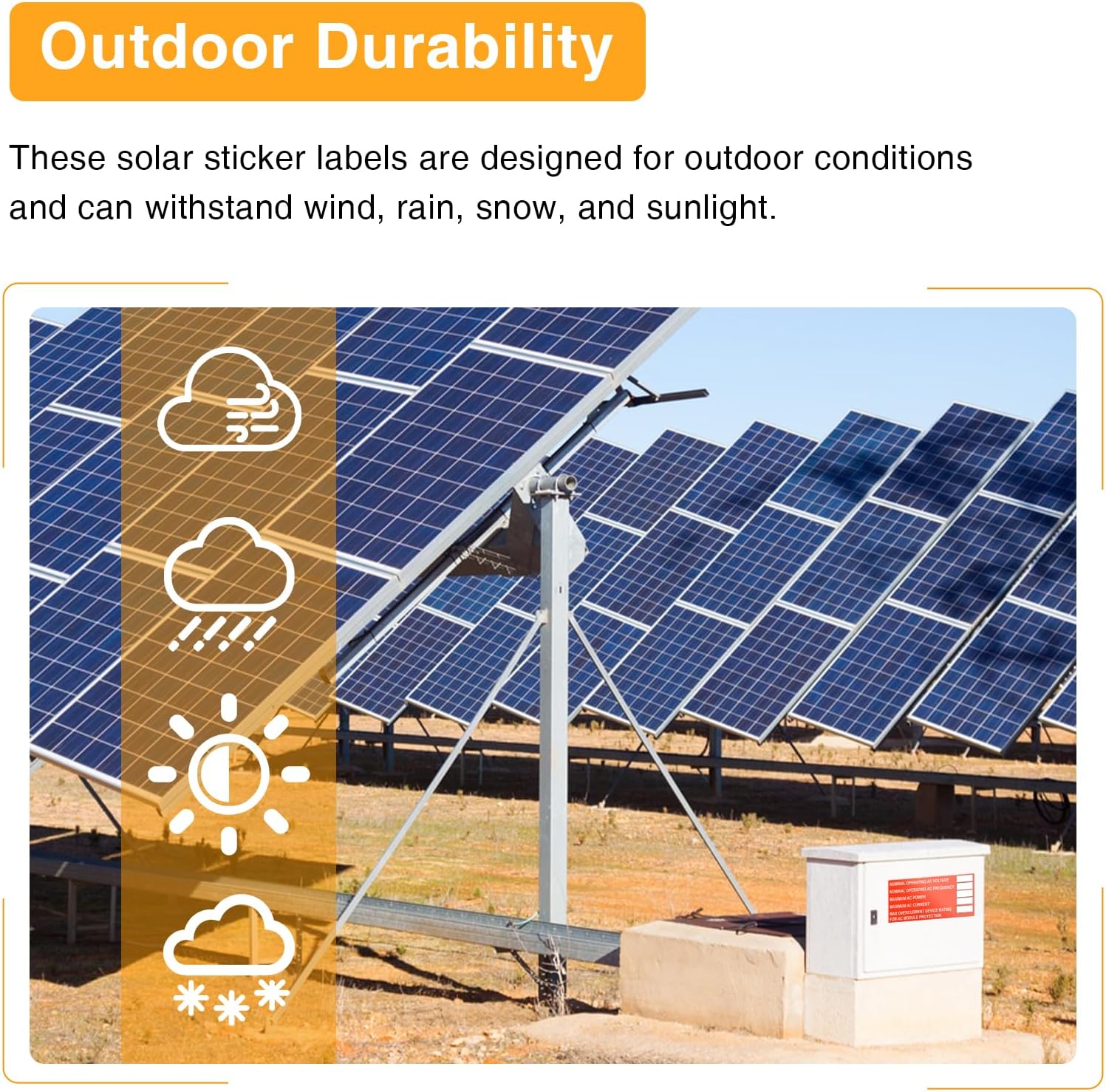35 Pcs PV Solar Labels,Electrical Panel Stickers,Photovoltaic Safety Power Source Caution Labels Meet The NEC 2020,2017 Standards for Most Residential & Commercial Photovoltaic Solar Projects