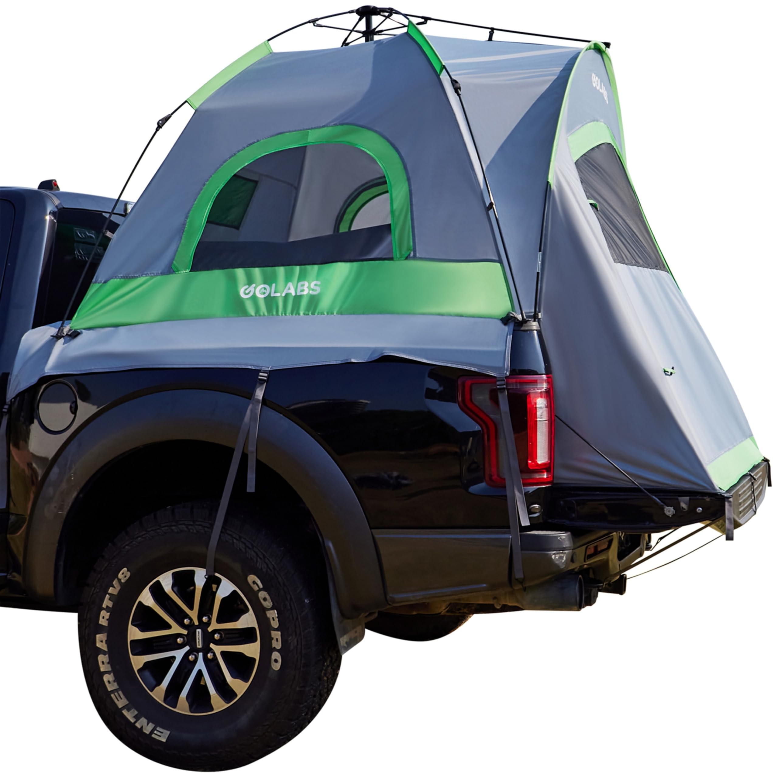 Golabs Truck Bed Tent for 5-6 Ft Bed, 8-Minute Easy Setup by Pre-Assembled Design, Waterproof PU2000mm, 2-Person Portable with Extra Rainfly Cover for