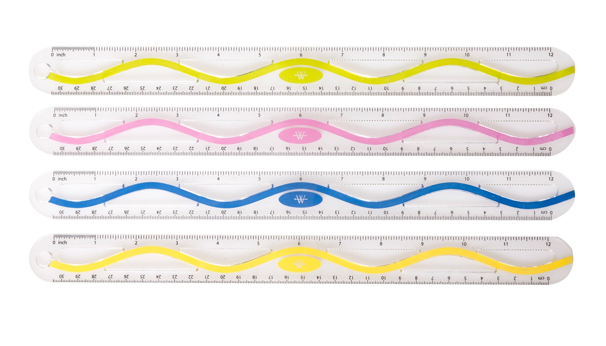 Westcott 30,5 cm Plastique Wave Règle (15530–001)