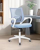 Vista 2 de NEO CHAIR Office Desk Computer Chair Ergonomic Mesh Gaming Mid Back Seat with Comfy Lumbar Support Adjustable Height Swivel for Home Task (Sky Blue)