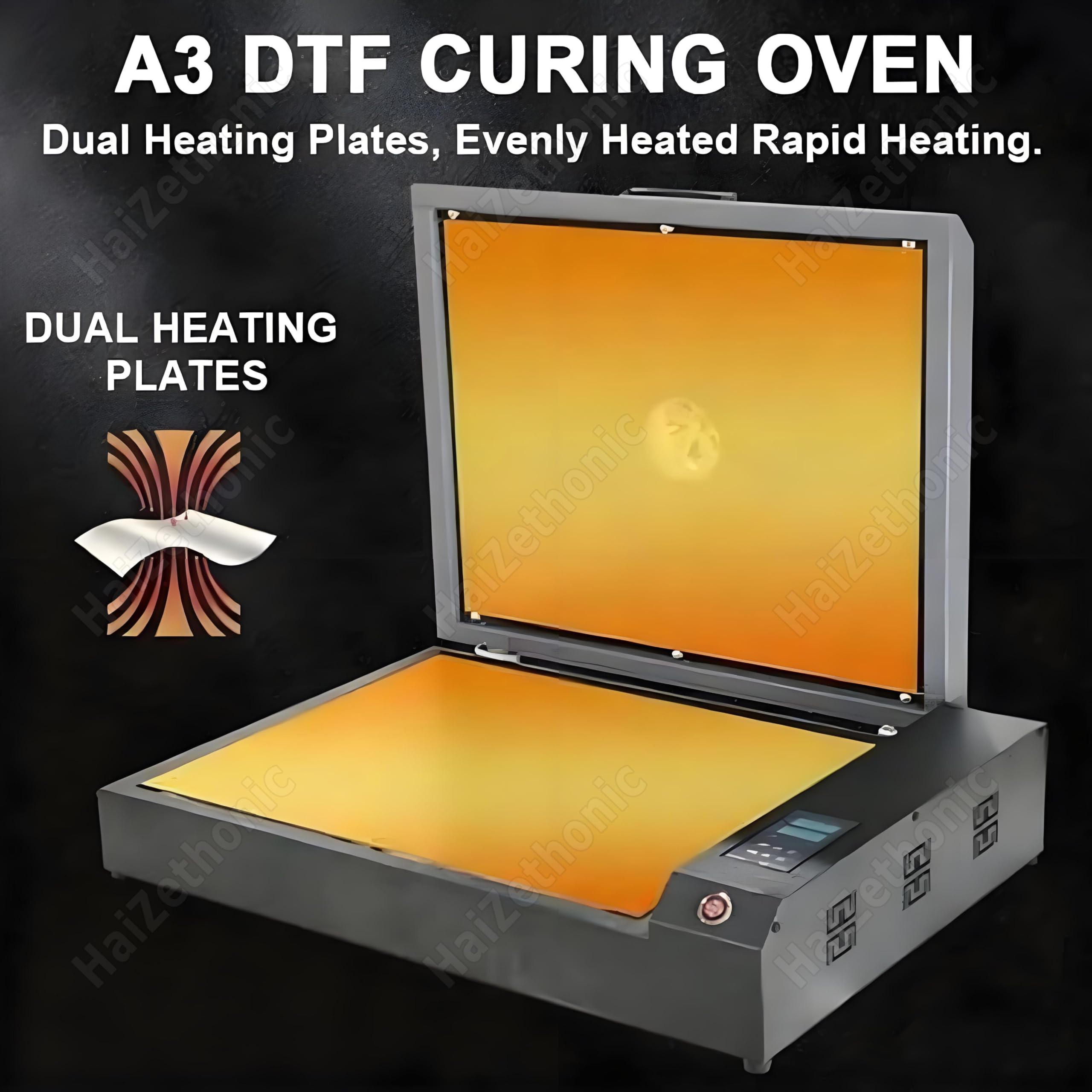 Impresora Dtf Portátil A3 Doble Calentamiento,Horno Secado Ropa DIY 930 W,Temperatura Temporización Ajustables,para Impresión por Transferencia Camisetas Y Gorras