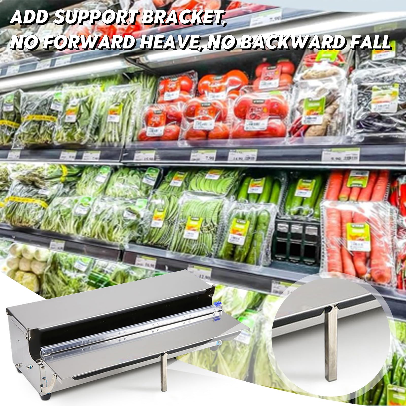 Máquina Envolvedora De Film De 450 Mm, Envasadora de Frescos Comercial | Film de Alimentos Frescos Comercial, para Verduras Frutas Carne Supermercados