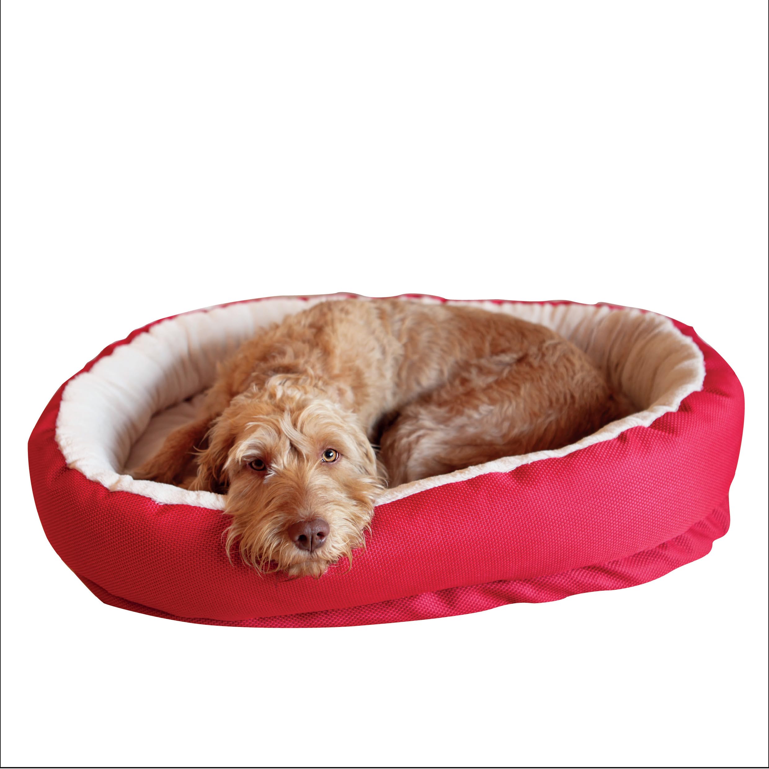 Cuccia per cani ortopedica in memory foam in palissandro, lavabile in lavatrice con copertura rimovibile, interno in peluche super morbido, rosso, 66 x 86 cm