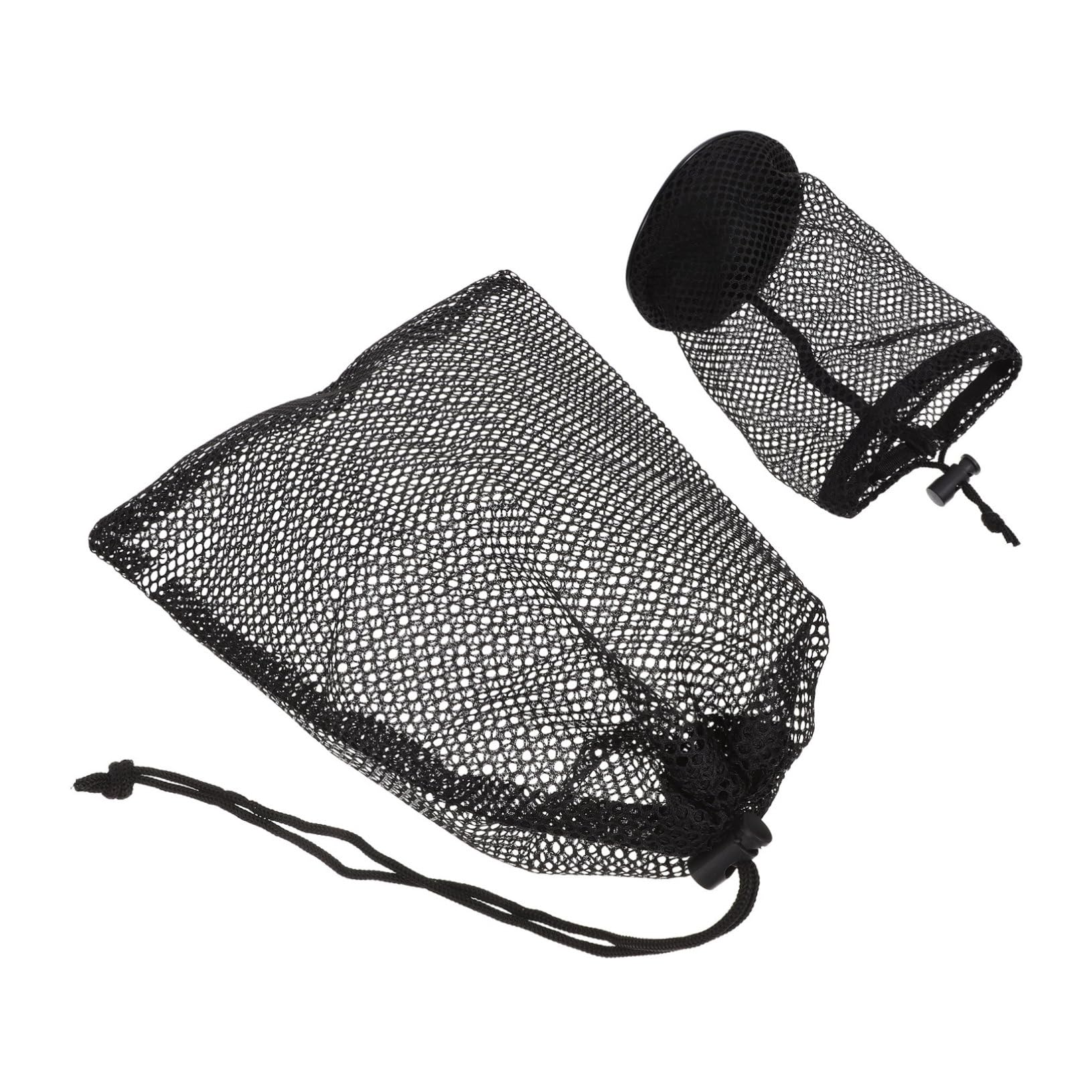 Toyvian 2Pcs Portable Mesh Bag Capacity Storage Pouch for Golf Balls Tennis Baseballs Durable Lightweight Easy to Carry with Drawstring Design for Sports Equipment