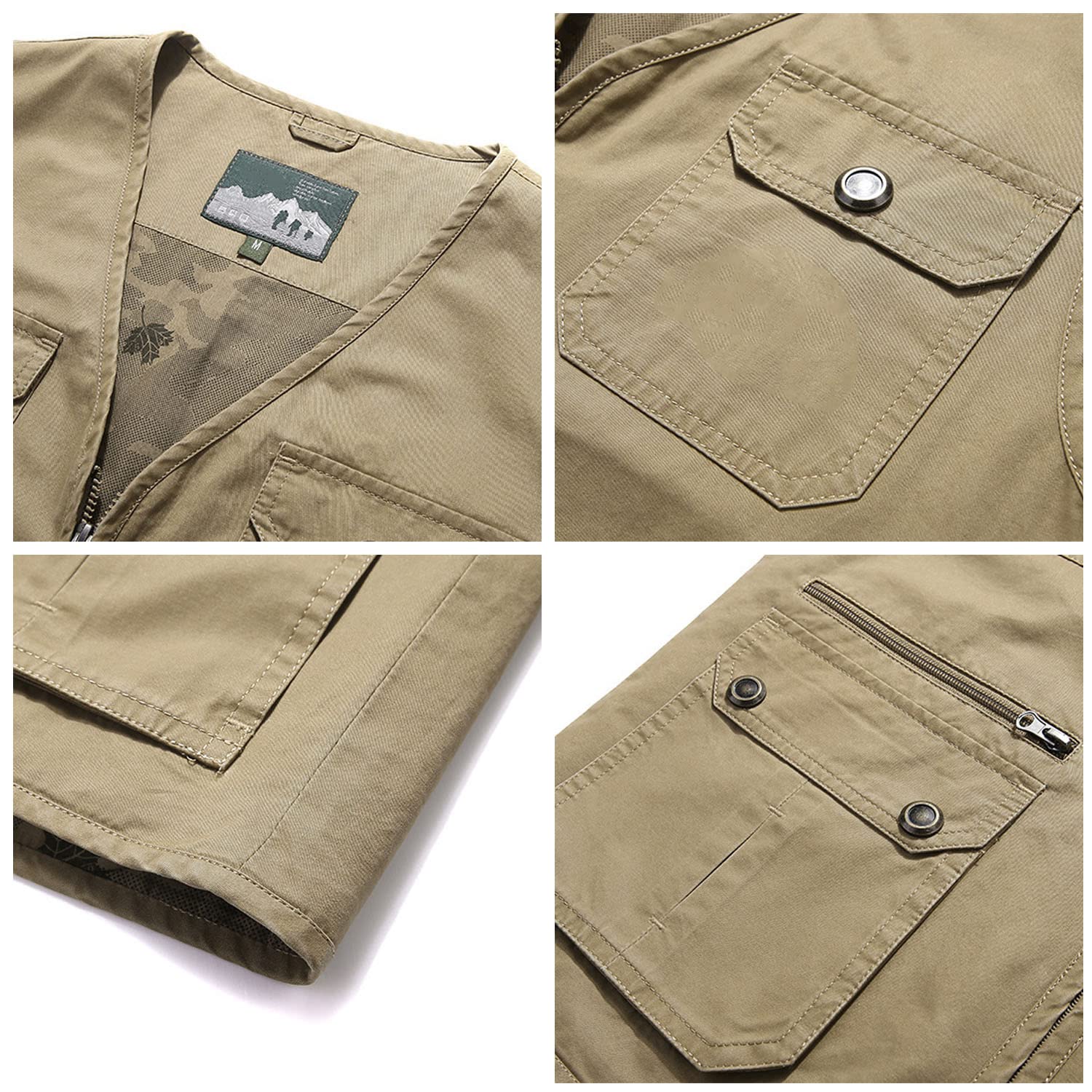 Chaleco De Hombre Multibolsillos Sin Mangas Chaleco De Pesca Casual Exteriores Chaleco De Fotografía Multifuncional Primavera Y Otoño Chaqueta De Utilidad