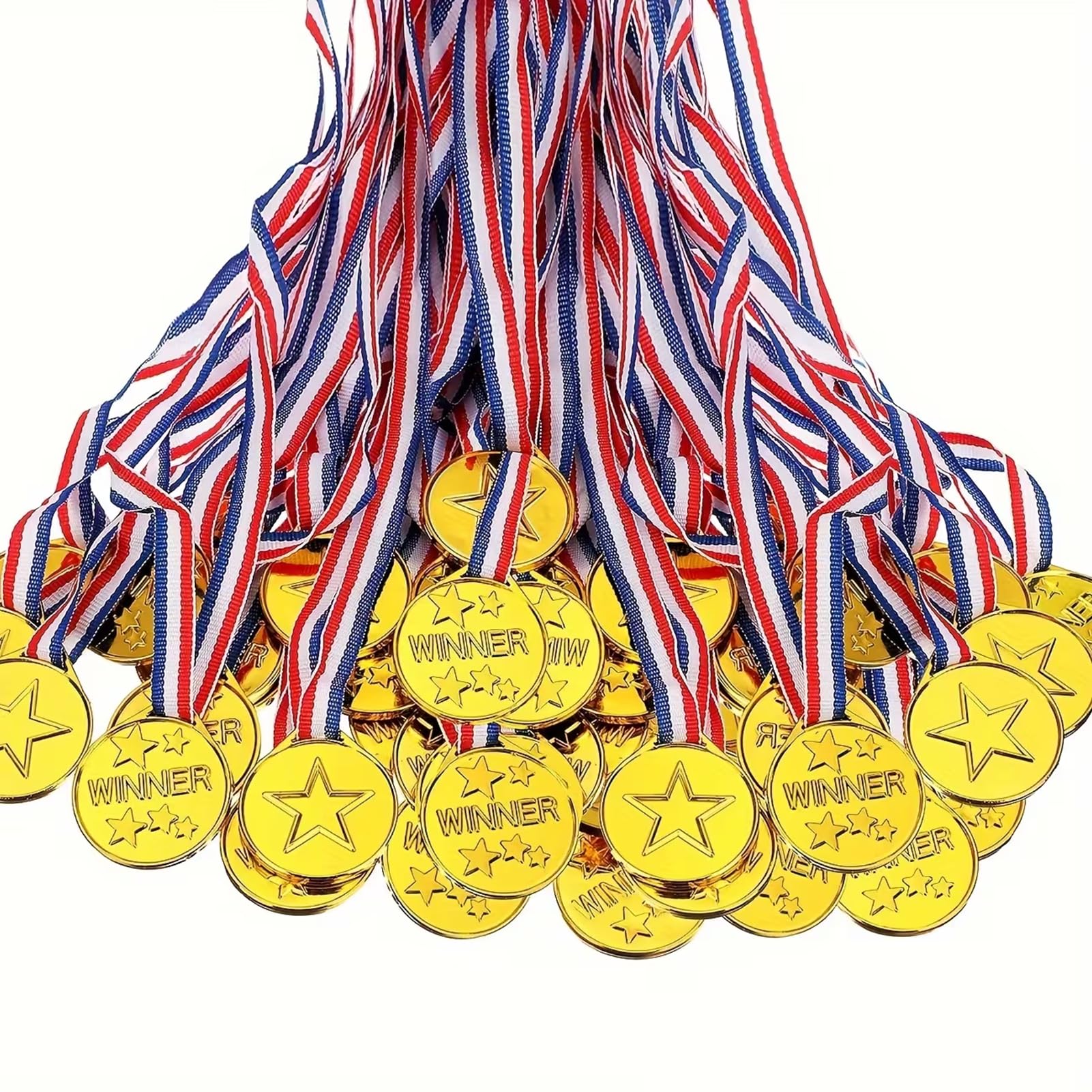 20PCS Plastic Gold Medals, Winner Award Medals for Gymnastics Field Day, Sports, Competition, Talent Show, Spelling Bee...