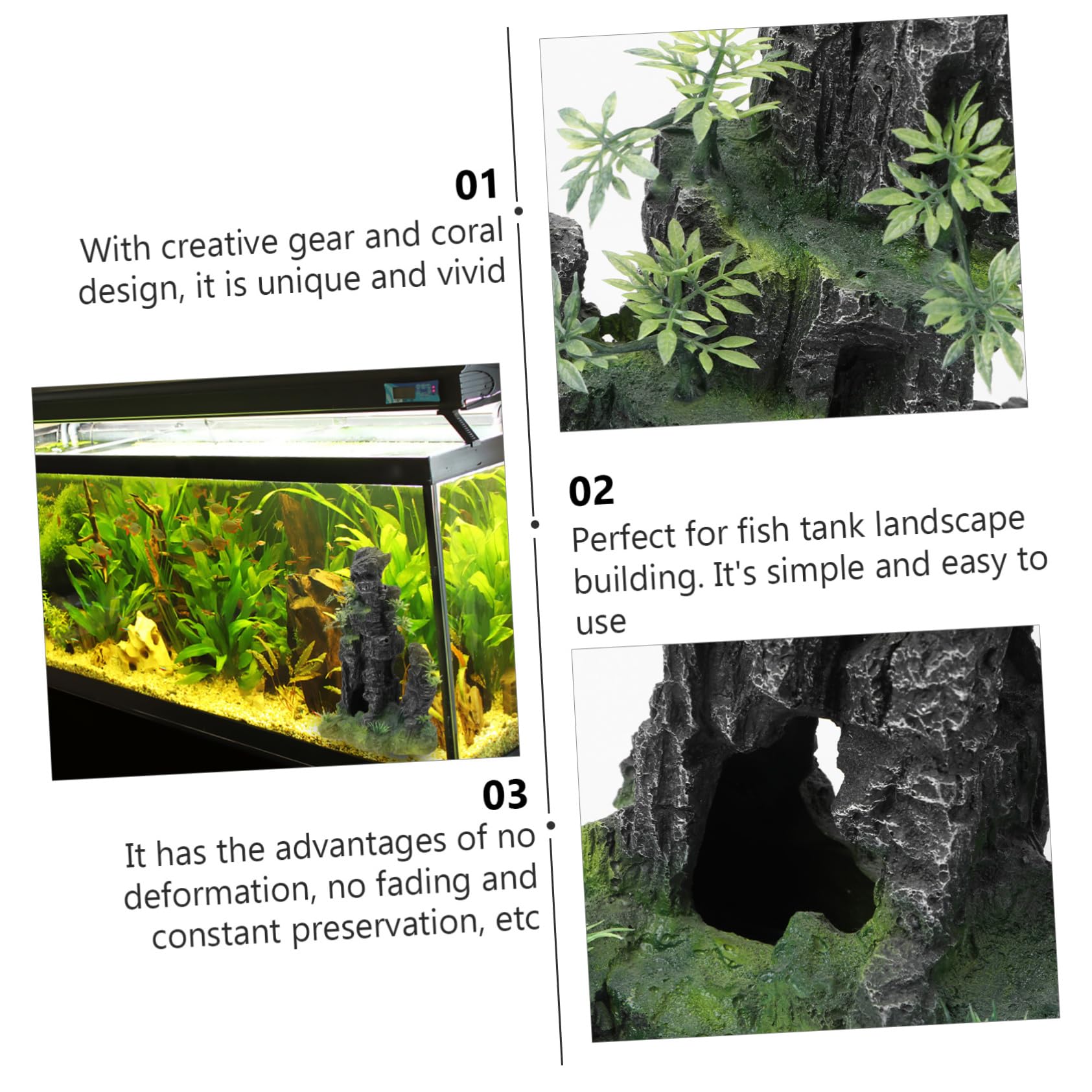 BESPORTBLE 1pièce Décoration De Rockerie pour Aquarium Ornement Lifelike pour Poissons Paysage Aquatique Créatif