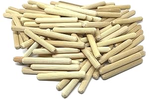 100 Pack 1/4" x 2" Wooden Dowel Pins: Crafting with Kiln Dried...