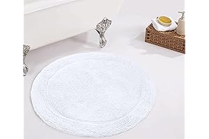 30-Inch Round White Cotton Tufted Bath Rug for Maximum Comfort and Absorbency
