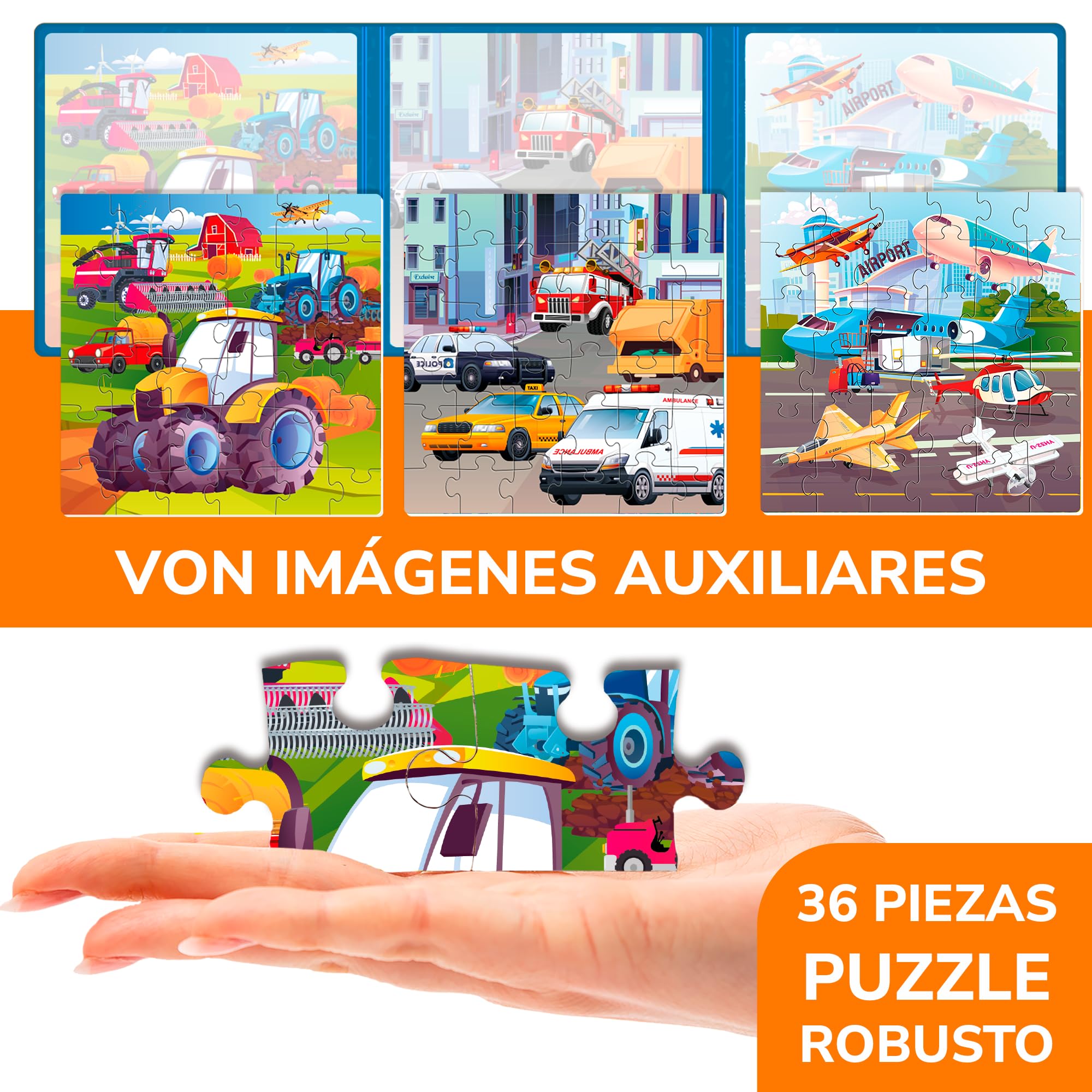 QUOKKA Puzzle Magnetico 2 3 Años – Juegos Viaje Niños 3 4 5 Años – 36 Piezas Puzzle de Transporte – Actividades Niños Viaje en Avión – Juego Magnetico Regalo
