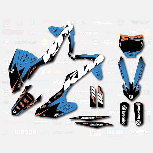 Kit EFX de fábrica, no compre barato Falsificación azul naranja Racing Graphics Kit se adapta a KTM 16-18 SX SXF XC XCF 125 150 200 250 300 450