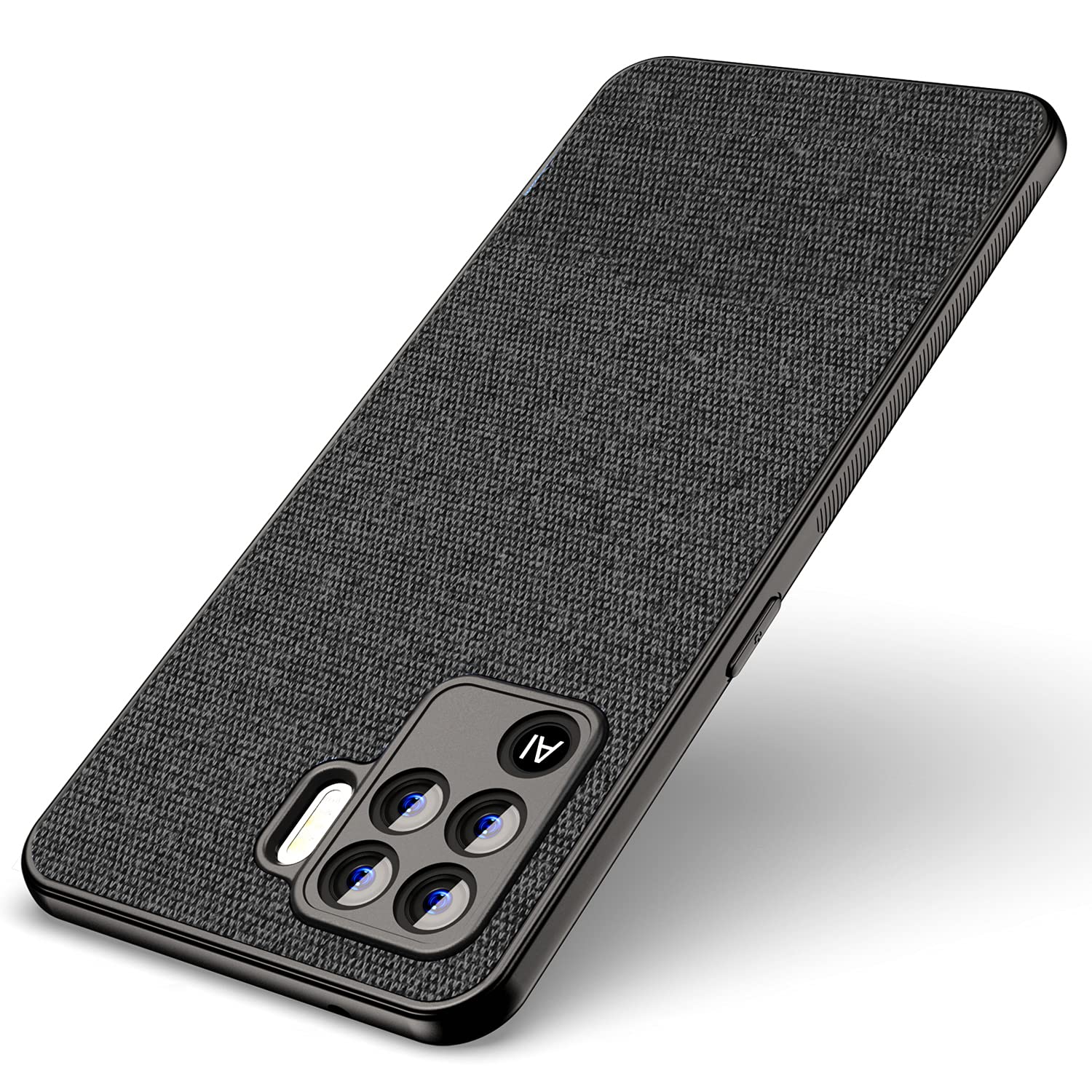KAPA Cloth Soft Fabric Hybrid for Oppo F19 Pro Back Cover,Shockproof Protection Slim Hard Back Case (Black) (B095CMGJ2Q) Amazon Price History, Amazon Price Tracker