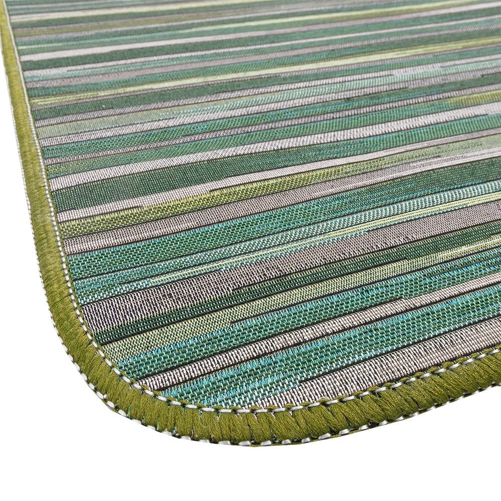 Tappeto Multiuso EMMEVI Mod. FAKIRO36 – Passatoia Per Bagno E Cucina, Fantasia Piastrelle, Made In Italy (57x190 Cm, Giallo/Verde) - 2