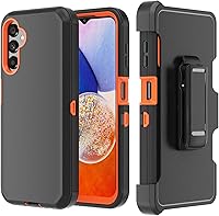 Vista 9 de Funda para teléfono Samsung Galaxy A14 5G, resistente, dura, a prueba de golpes, con funda de clip para cinturón para Samsung A14 5G 2023 (negro)