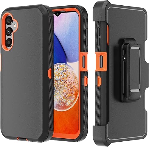 Funda protectora para Samsung Galaxy A14 5G, resistente y a prueba de golpes, con clip para cinturón, funda para Samsung A14 5G 2023 (negro y
