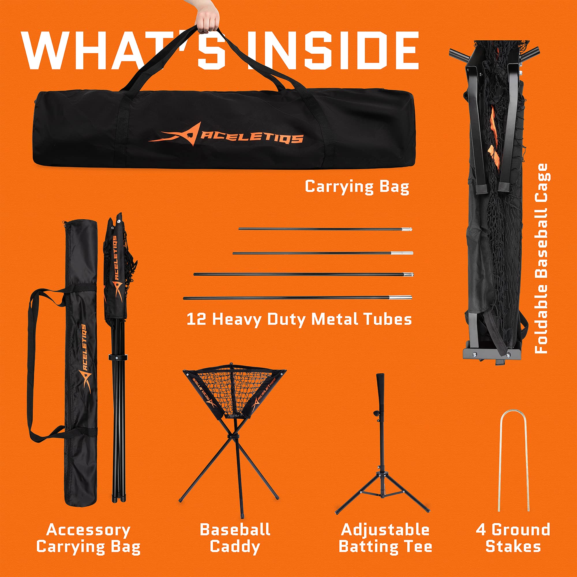 Trigon Sports Procage #42 Batting Tunnel Net, 75 x 15 x 12-Feet