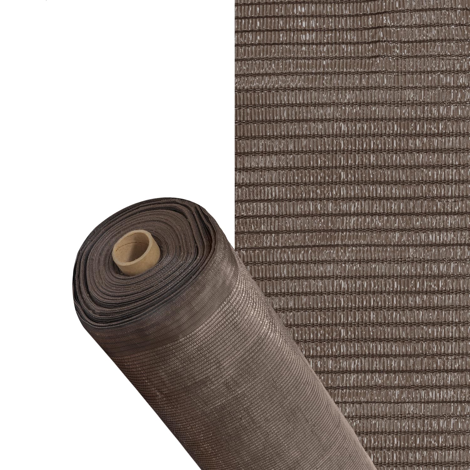 Malla Sombreo Plus 1,5 Metro Marron Rollo 50 MTS. Filo Reforzado Reduce Radiación, Malla Sombra, Malla Ocultacion, Sombra Patios