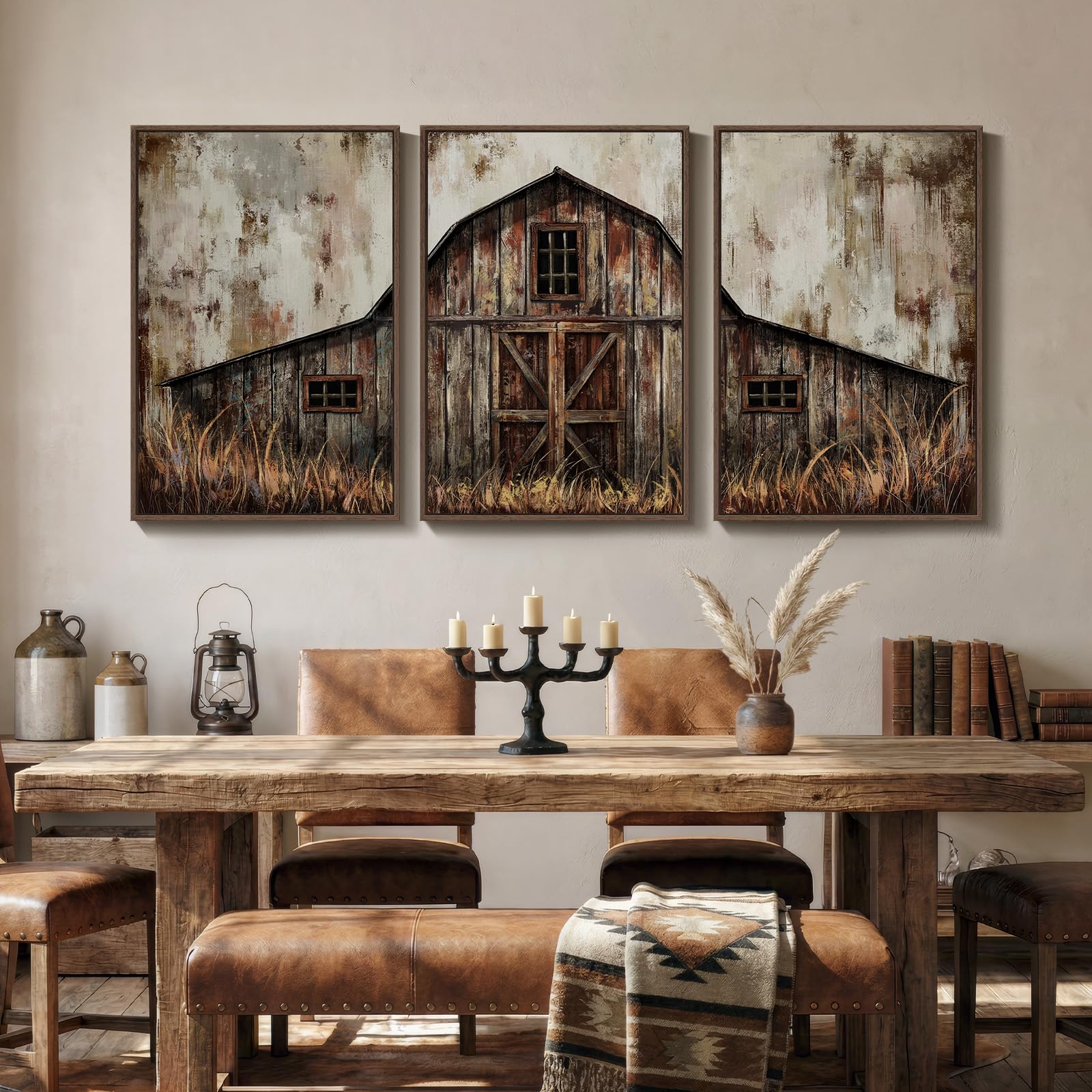 Amazon.com: Framed Vintage Farmhouse Wall Art for Living Room, Set