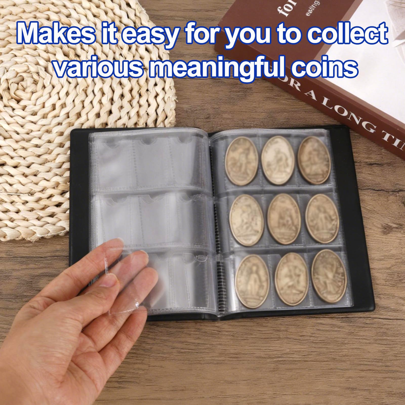 Álbum Portamonedas Prensadas Con Capacidad Para 108 Monedas – 15.5x11.5cm, Estuche De PVC Portátil, Ideal Para Viajes Y Coleccionistas