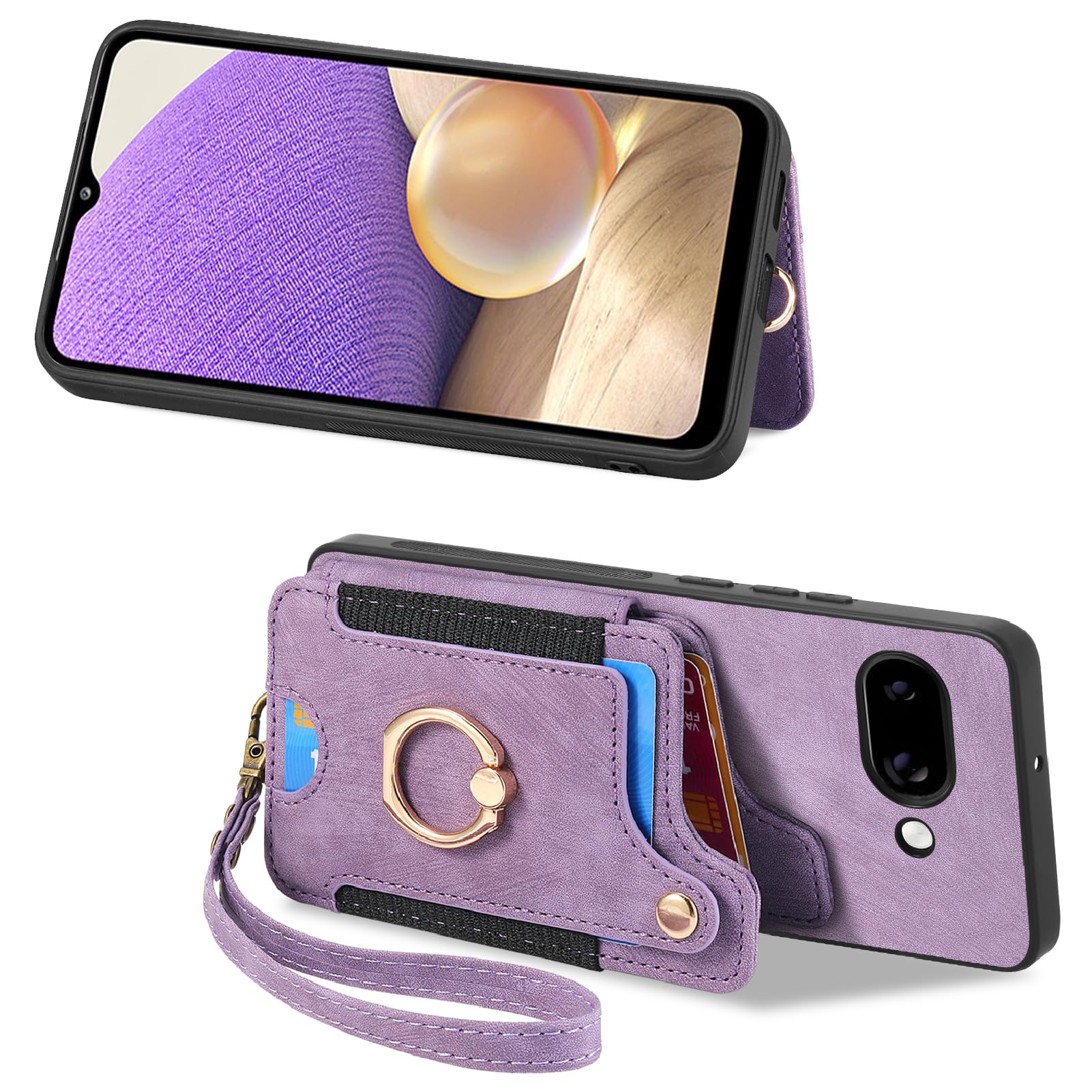 Amazon.com: for Google Pixel 9A Phone Case Wallet Card Holder,PU